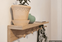 uBaaHaus Oak Peg Rail Shelf Rustic Elegance and Organization