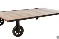 Industrial Chic Rolling Coffee Table