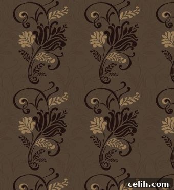 Magdelena chocolate flock wallpaper