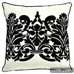 Sainsbury's Tu flocked damask cushion Sainsbury's monochrome cushion with flocked damask design