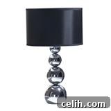Cargo black stacked base lamp Black stacked base lamp with silver chrome base