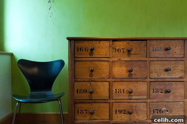 Repurposed industrial furniture for home decor