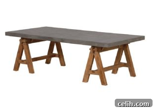 Industrial style coffee table with a modern twist