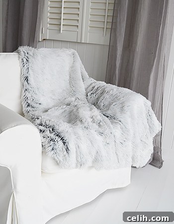 Gorgeous grey fur throw to snuggle up under on chilly days
