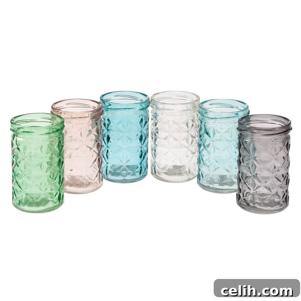 Colourful glass geometric design candle holders