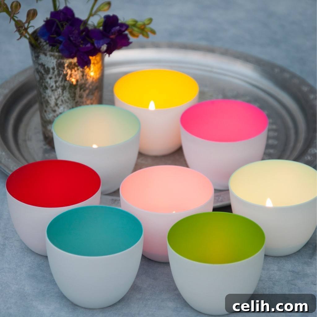 What a colourful set of tealight candle holders these are!
