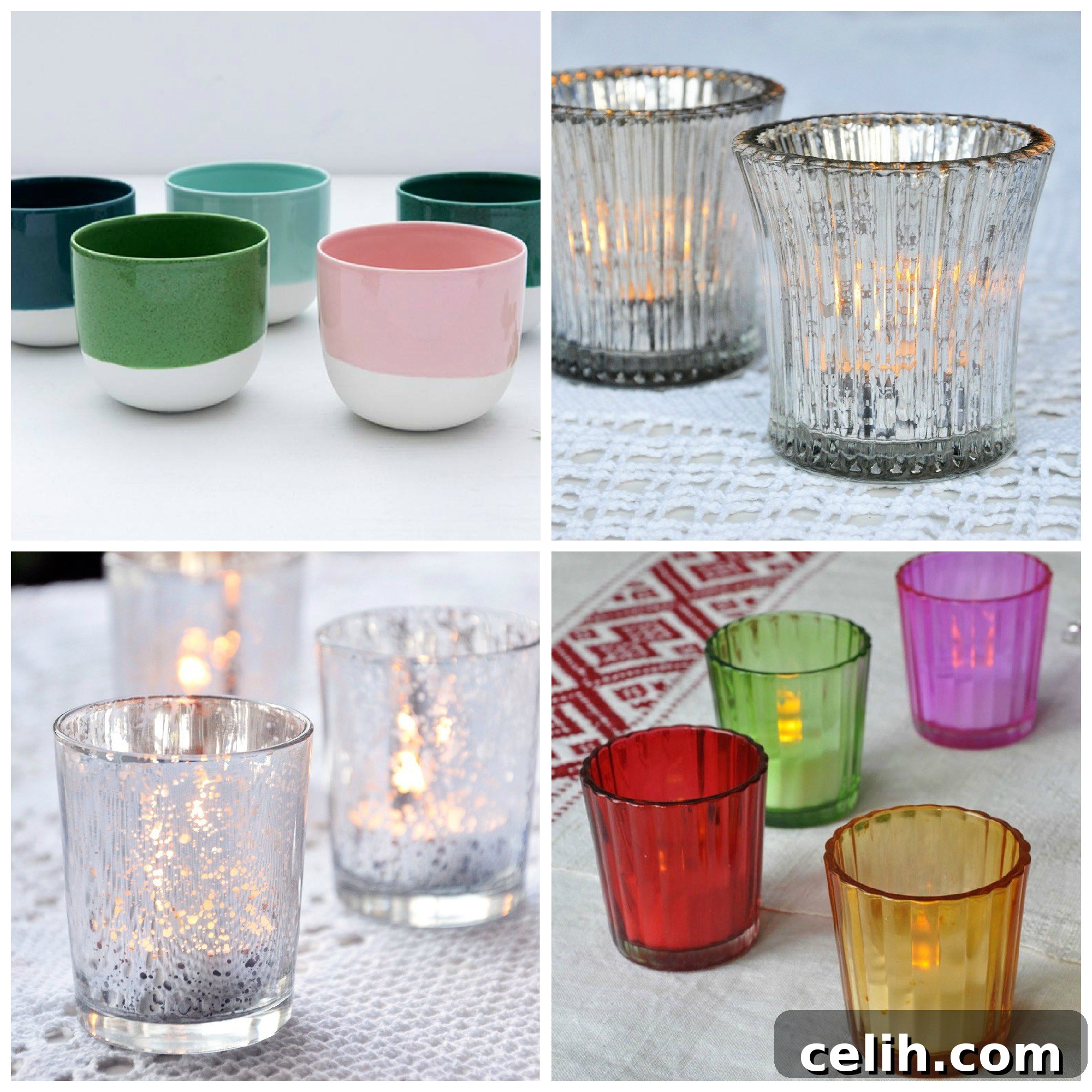Add colour and light into a room on a dark night with decorative candle holders