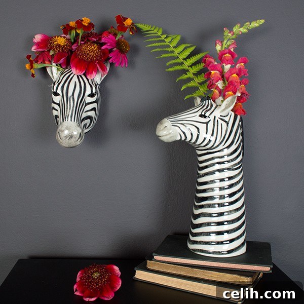 What's not to love about a zebra vase? It's super fun and quirky!
