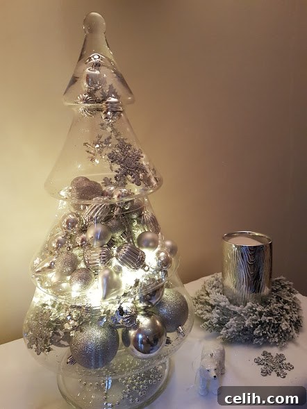 Effortless Seasonal Sparkle: Your Glass Christmas Tree Jar Display 3 How to style a large glass Christmas tree display jar