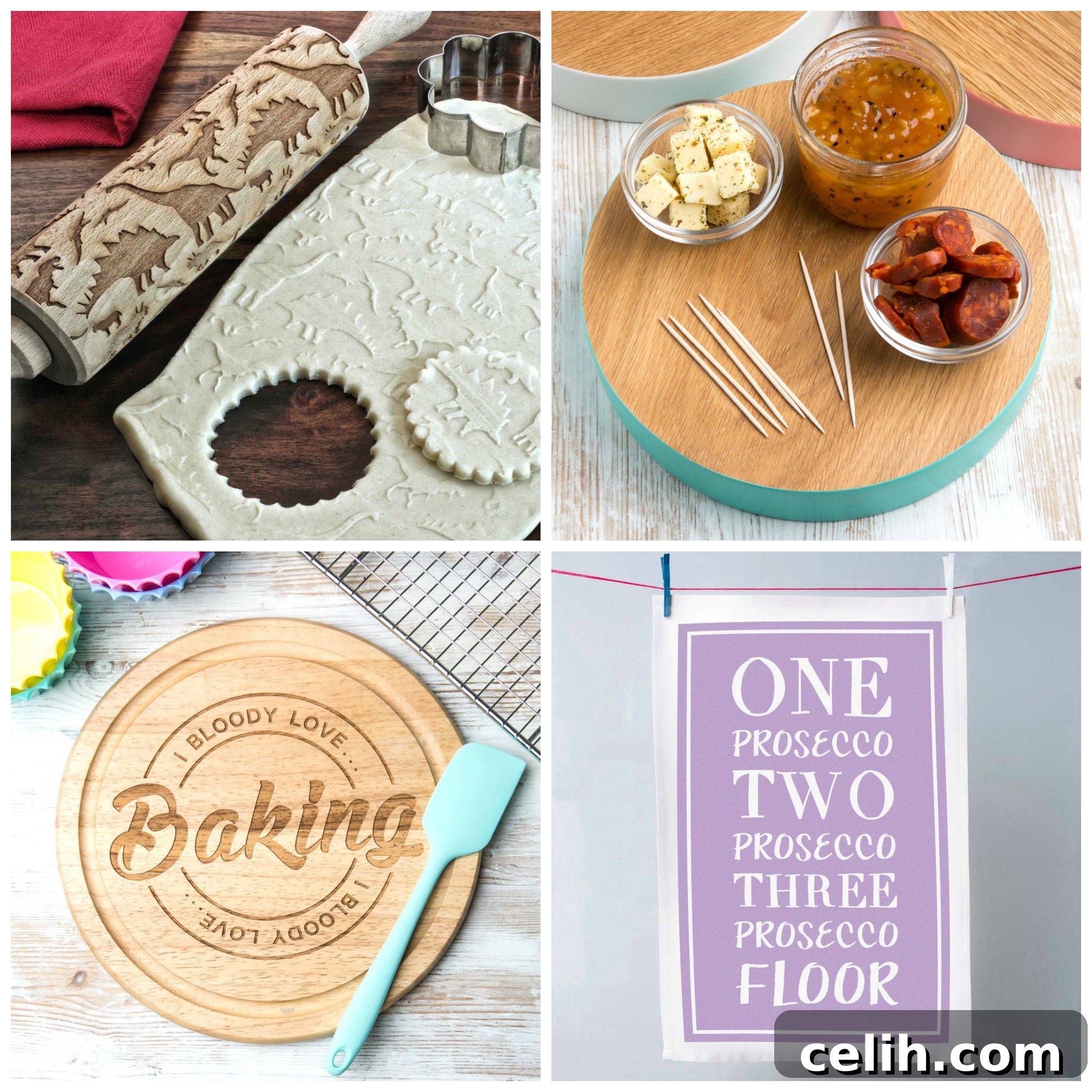 Fun Gift Ideas for the Foodie or Home Kitchen Chef - Rolling Pins, Serving Boards, Tea Towels