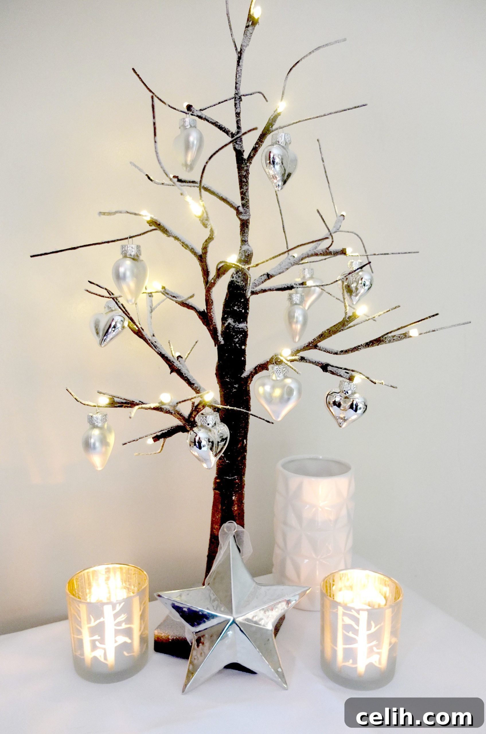 Nordic style birch twig Christmas tree for minimalist Christmas decor