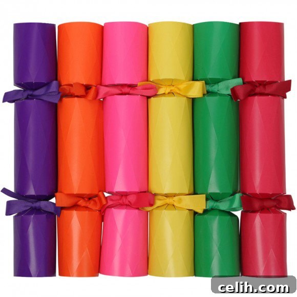 Super colourful crackers for a bright and cheery contemporary Christmas