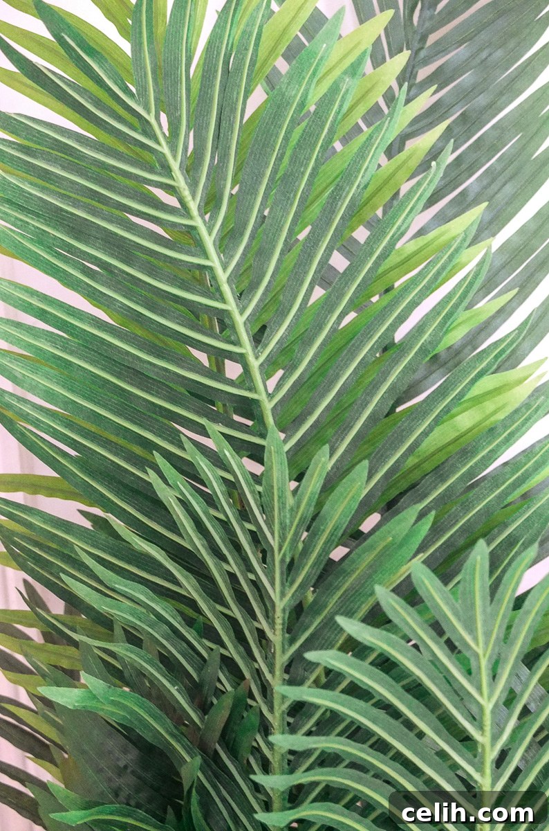 Gorgeous leaves of an artificial paradise palm tree - great for use in interior design and decoration