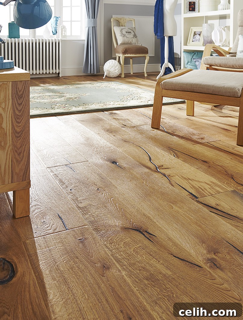 Love this distressed oak antique wooden floor. Learn how best to care for it, in our floor care guide.