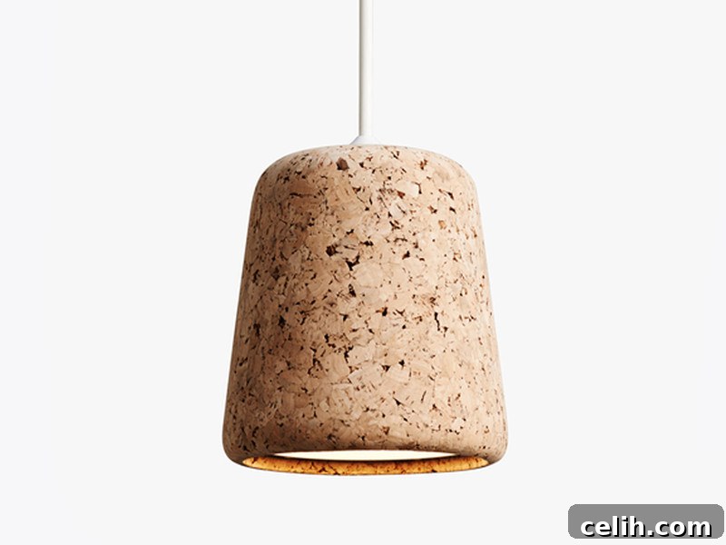 Bright Ideas: 2017 Home Lighting Trends 4 Gorgeous natural cork pendant light, an eco-friendly way to add warmth and texture to home decor with its unique surface