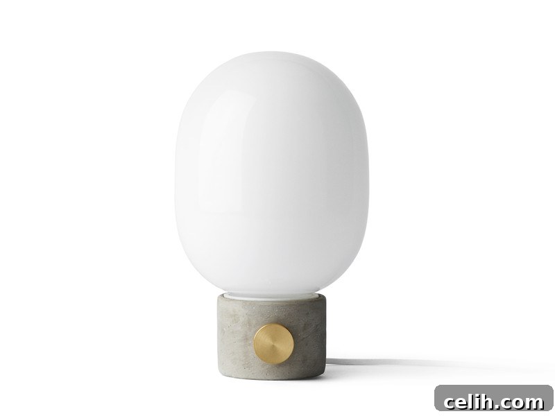 Bright Ideas: 2017 Home Lighting Trends 5 JWDA Concrete Lamp, a minimalist and modern design mixing raw concrete with delicate materials for balanced aesthetics