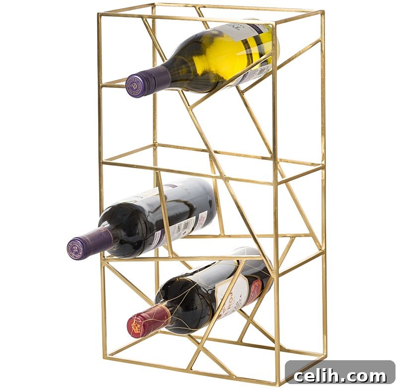 Unusual grid design wine rack for modern entertaining