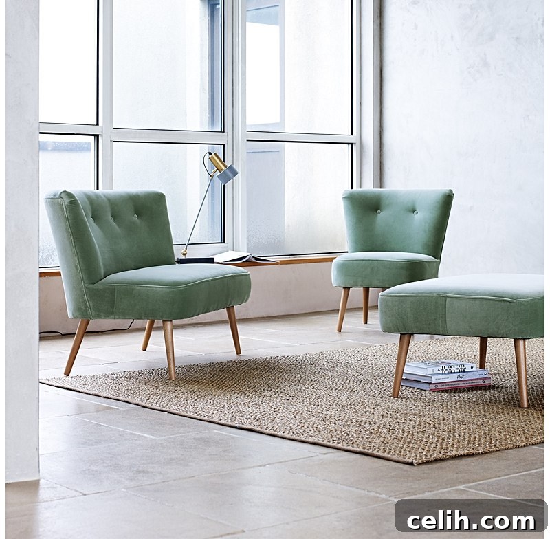 Super stylish duck egg colour le cocktail velvet footstool 