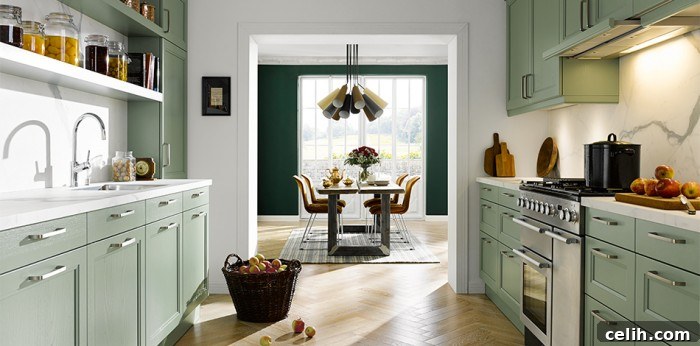 Gorgeous Finca kitchen in an on trend shade of green