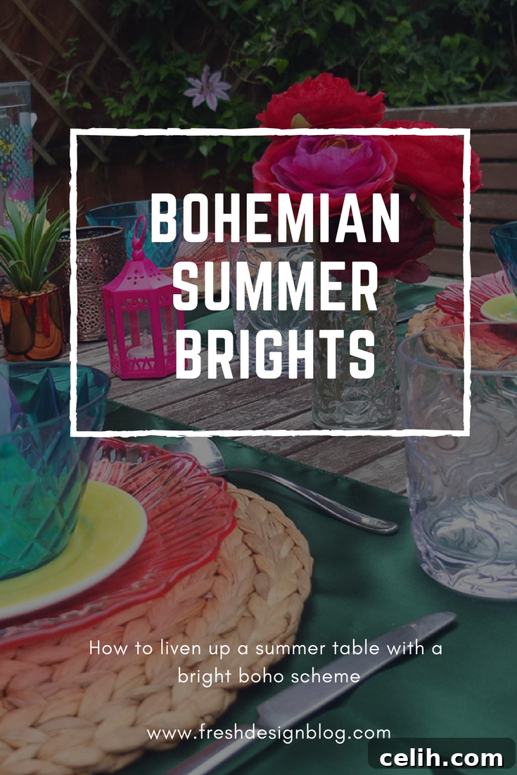 Liven up your outdoor eating zone with a bright and colourful boho style! Get styling tips and affordable product ideas for achieving the look for your summer garden.