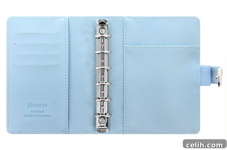 Design Your Ideal Life: Powered by Filofax 5 Indigo blue floral Filofax - lots of pockets inside