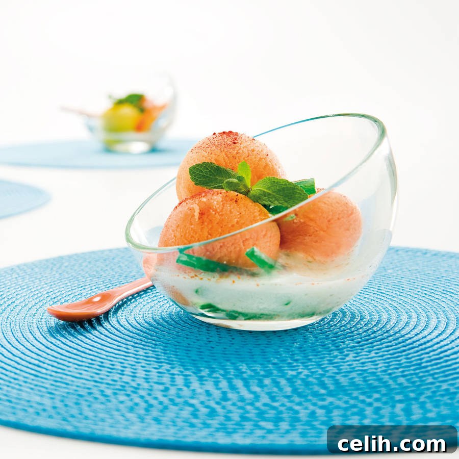 An unusual and elegant asymmetrical curved glass dish by Dibor, ideal for serving delicate sorbets or sophisticated desserts. Its unique shape makes it a striking centerpiece on any table.