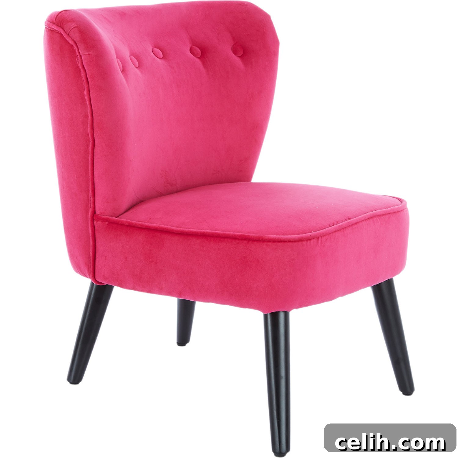 Gorgeous pink velvet tufted chair, perfect for adding a luxurious touch to any room