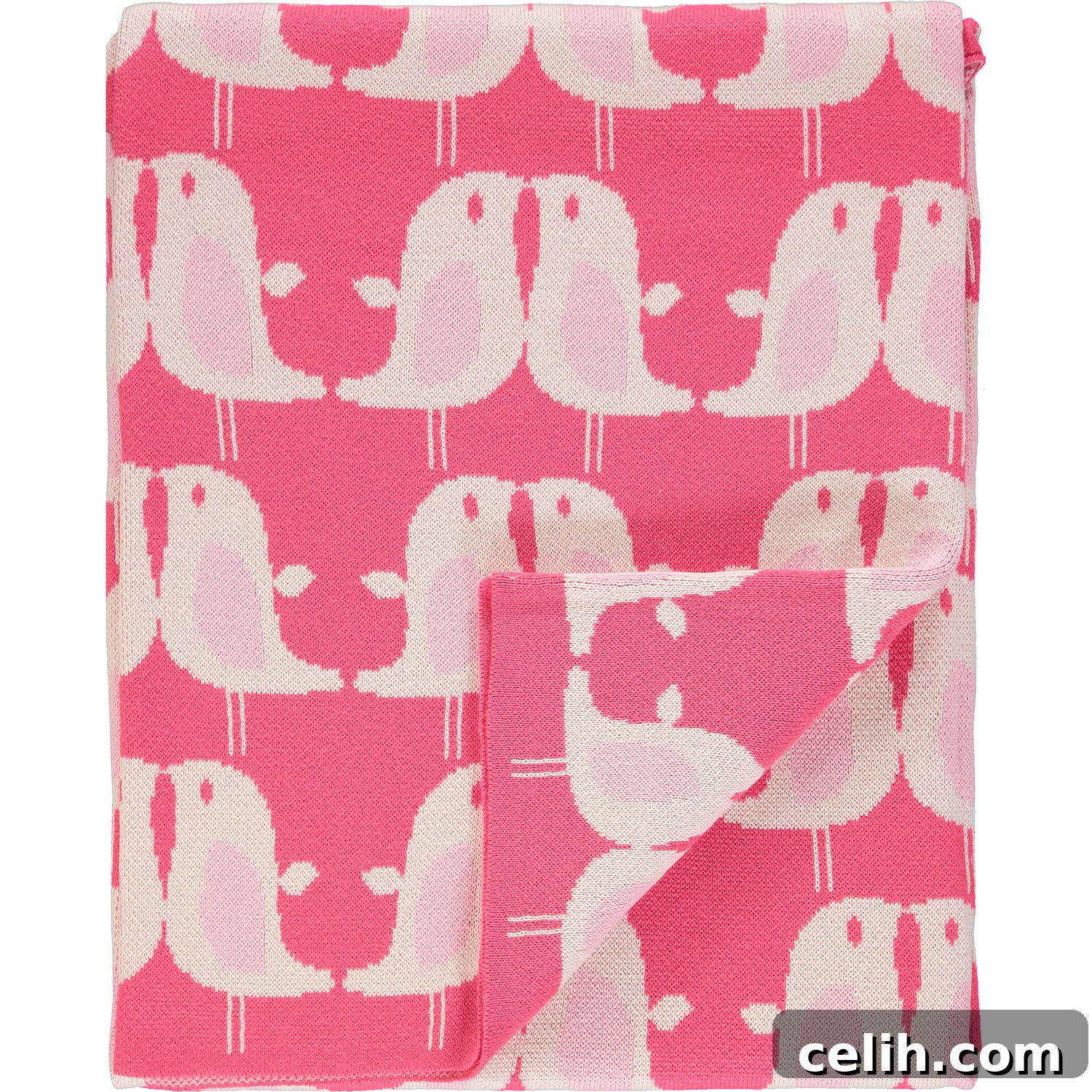 Snuggle down under a cosy pink bird design throw, perfect for adding warmth and a decorative touch.