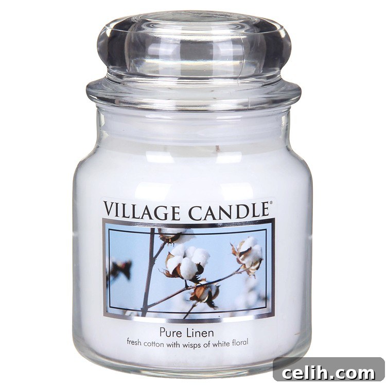 Your Summer Sanctuary: Scented Candles for a Blissful Home 3 Bring the fresh and clean scent of pure linen into your home with this gorgeous scented candle jar from Village Candle