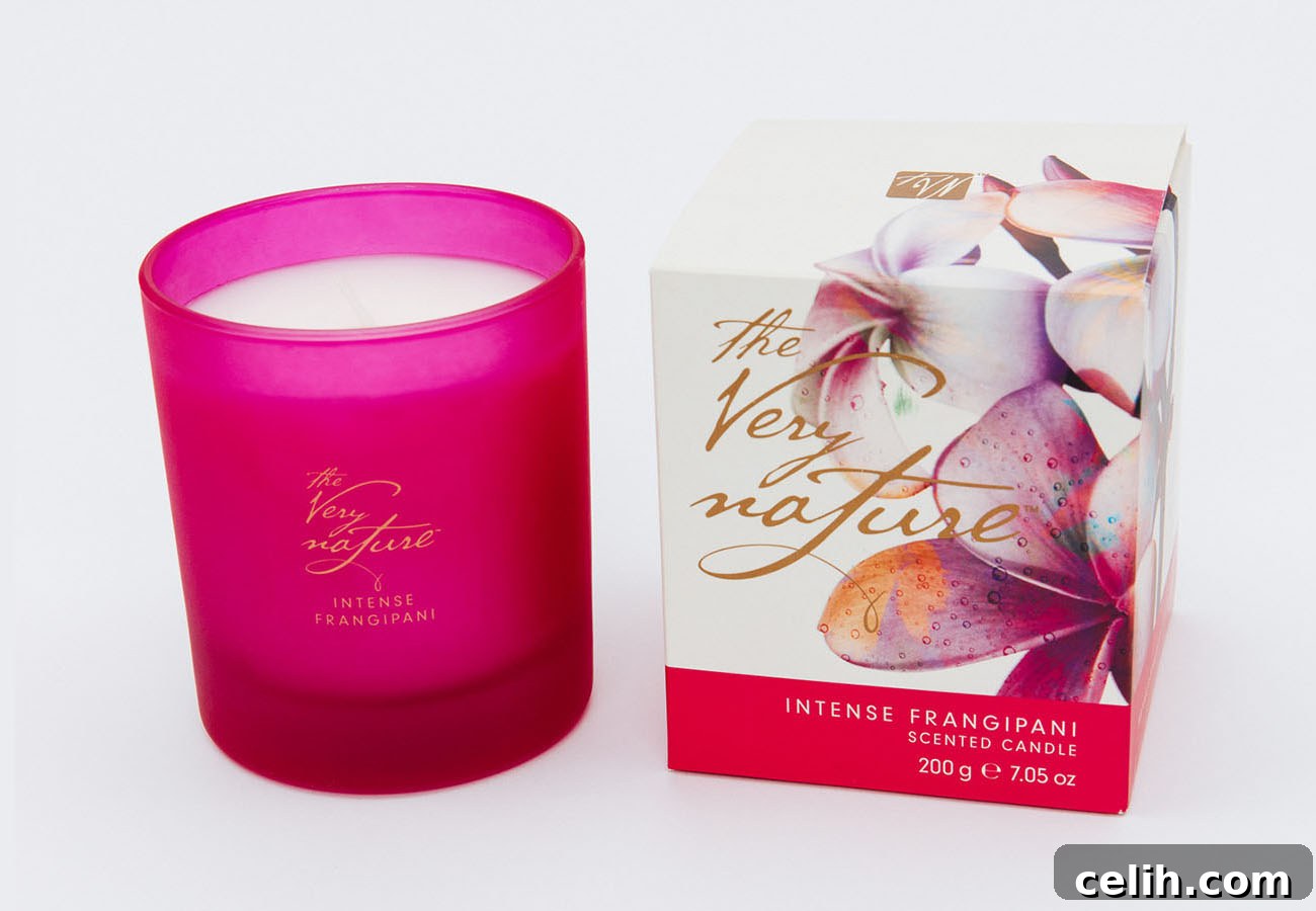 Your Summer Sanctuary: Scented Candles for a Blissful Home 4 Intense frangipani scented candle by The Very Nature
