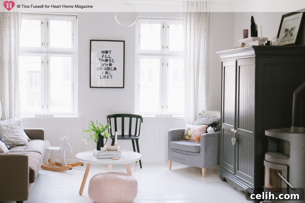 Fresh and simple living room design suitable for families