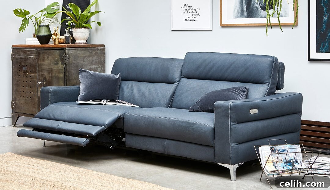 Relax in style with a modular, customisable, reclining Italian design sofa, the Orlando.