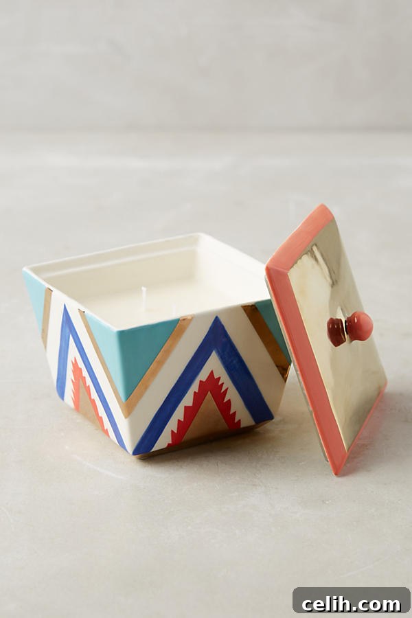 This pretty sunburst candle will add a dash of colour and scent to your home, featuring a beautiful embossed pattern and a warm, inviting glow.