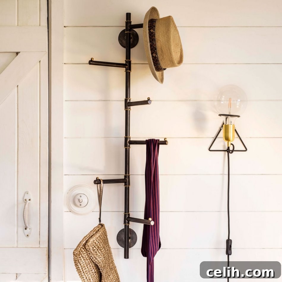 Hang your coats and hats on this quirky industrial style vertical coat rack