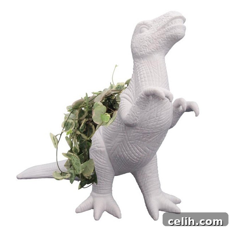 Why have a plain plant pot when you could have a dinosaur T-Rex plantosaurus?