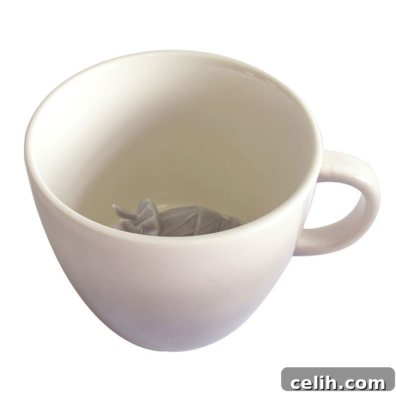 Quirky hidden triceratops dinosaur mug