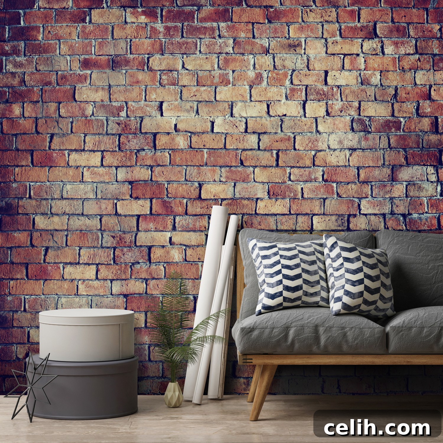 Transform Your Space with a Stunning Wallsauce Mural 6 Create the effect of a natural brick wall in your home using this stunning wall mural