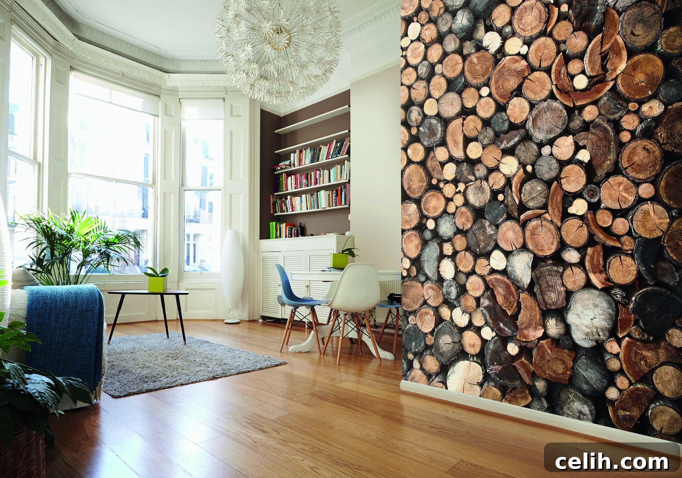 Transform Your Space with a Stunning Wallsauce Mural 8 Pile of fire wood wall mural - much easier to create than stacking all the wood yourself!