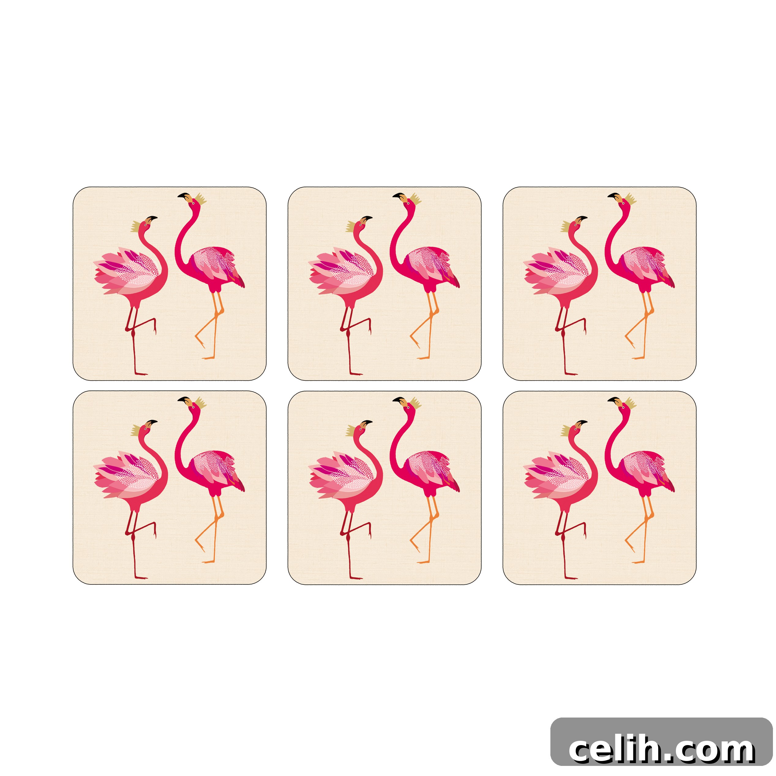 Funky flamingo design coasters