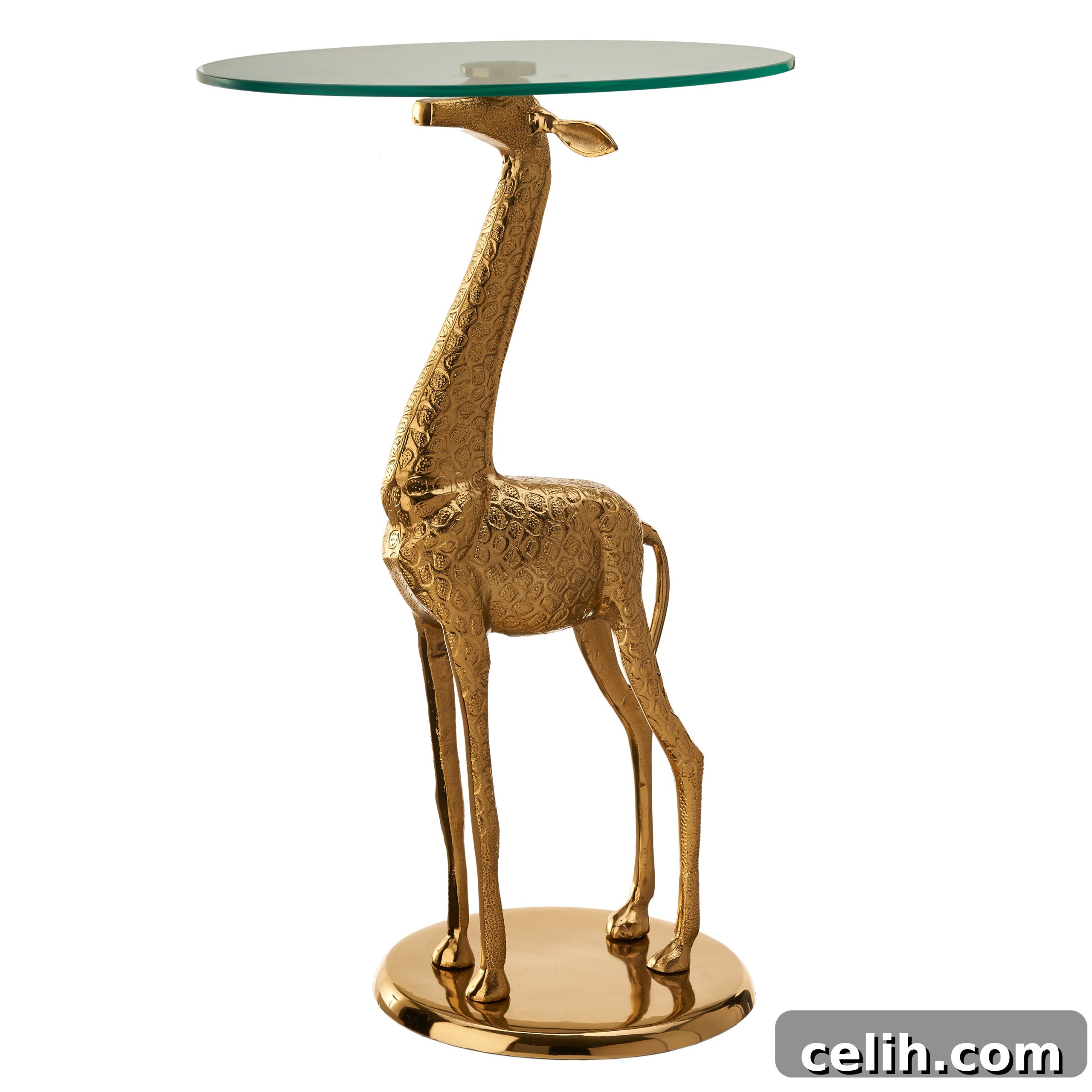 Stunning gold giraffe side table, a truly unique and luxurious piece of furniture.