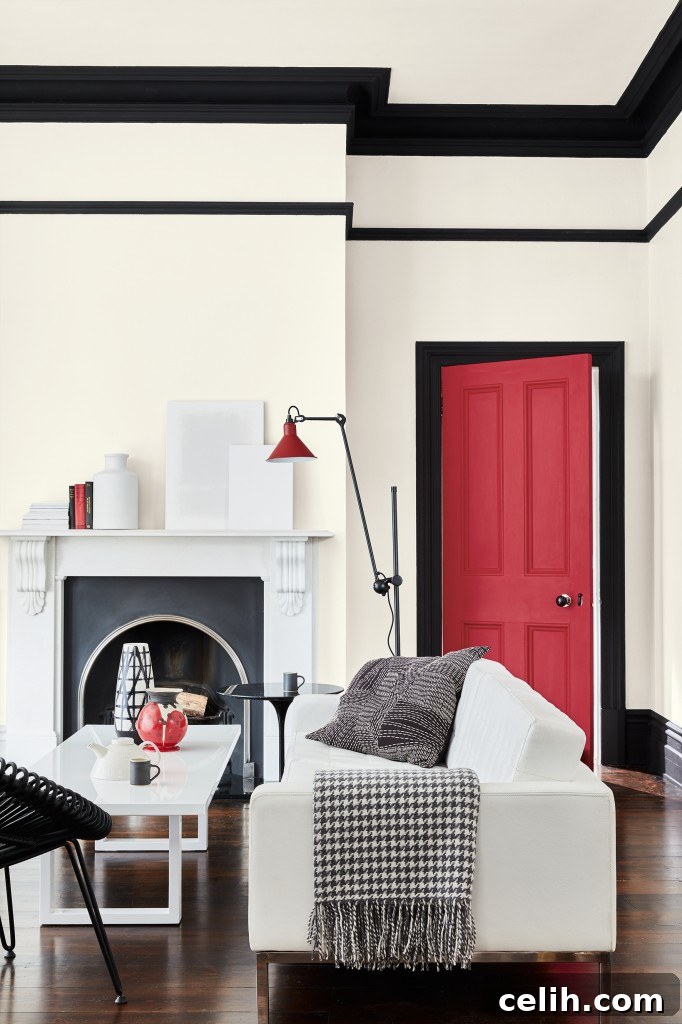 Be bold and paint your skirting boards in a contrasting colour to the walls