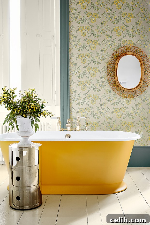 Use cleverly selected shades of paint on your skirting boards to enhance and frame wallpaper