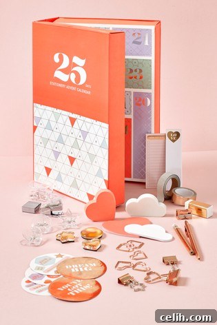 Affordable stationery advent calendar produced and sold by Next