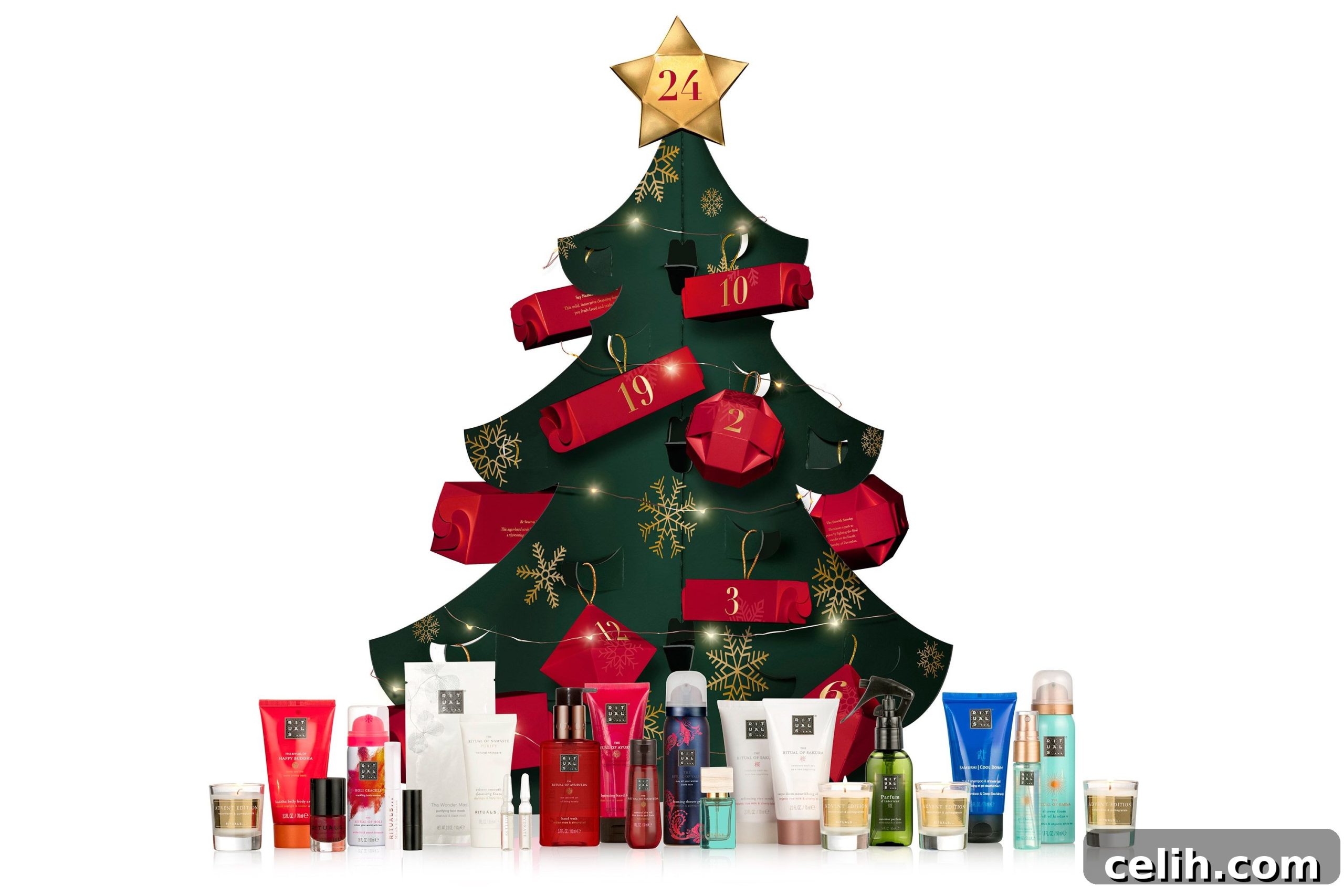 Luxury 3D Rituals advent calendar tree with lights