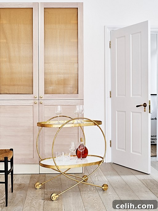 Curated Bar Carts For The Perfect Home Happy Hour 3 Stunning luxe loop design bar cart drinks trolley