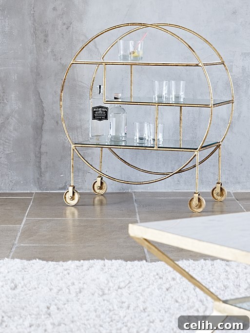 Curated Bar Carts For The Perfect Home Happy Hour 6 Stunning example of a luxury bar cart drinks trolley that's perfect for your home