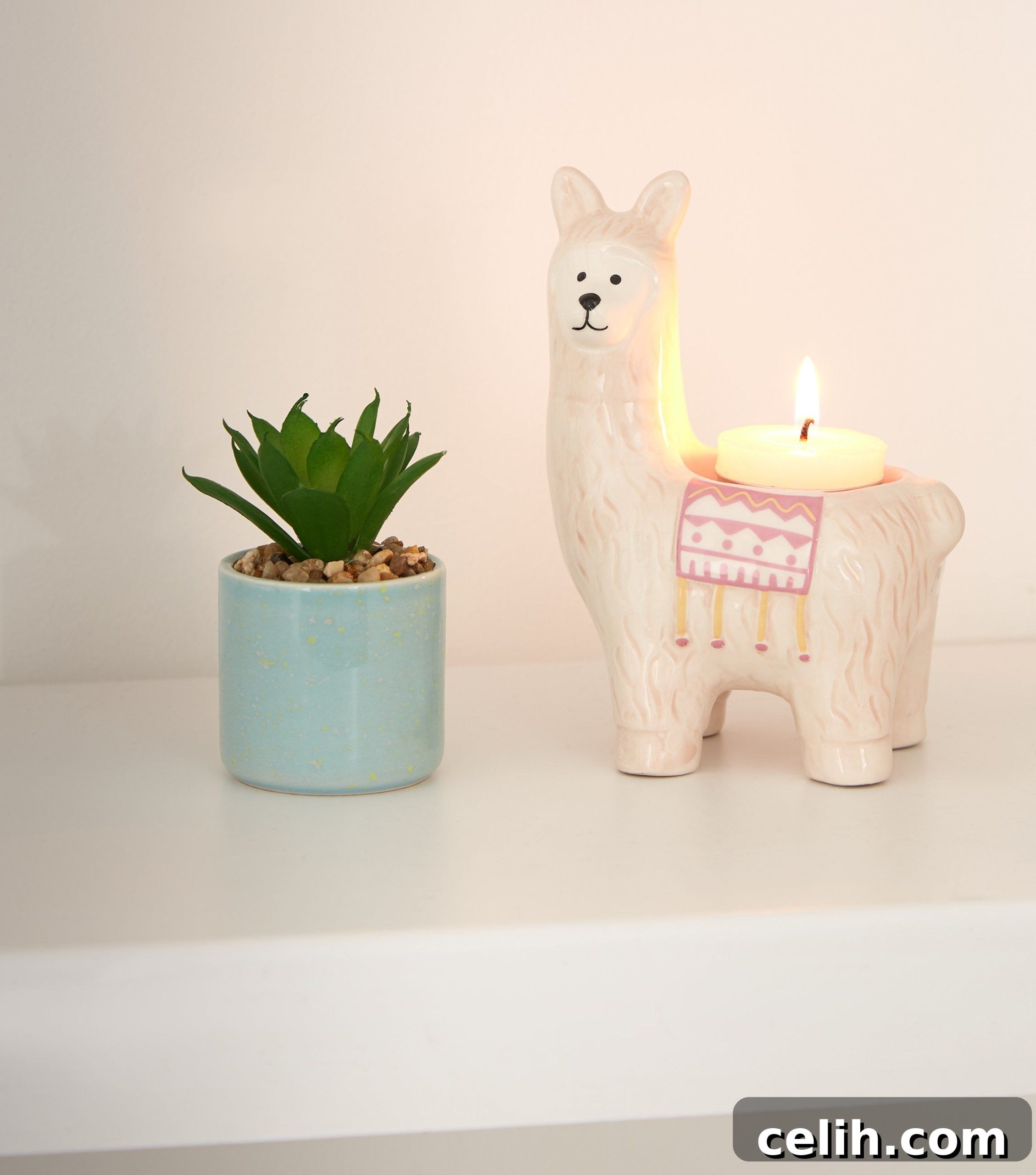 Who doesn't love a llama? This cute piece is designed as a tealight candle holder and is a fun and decorative accessory for your home