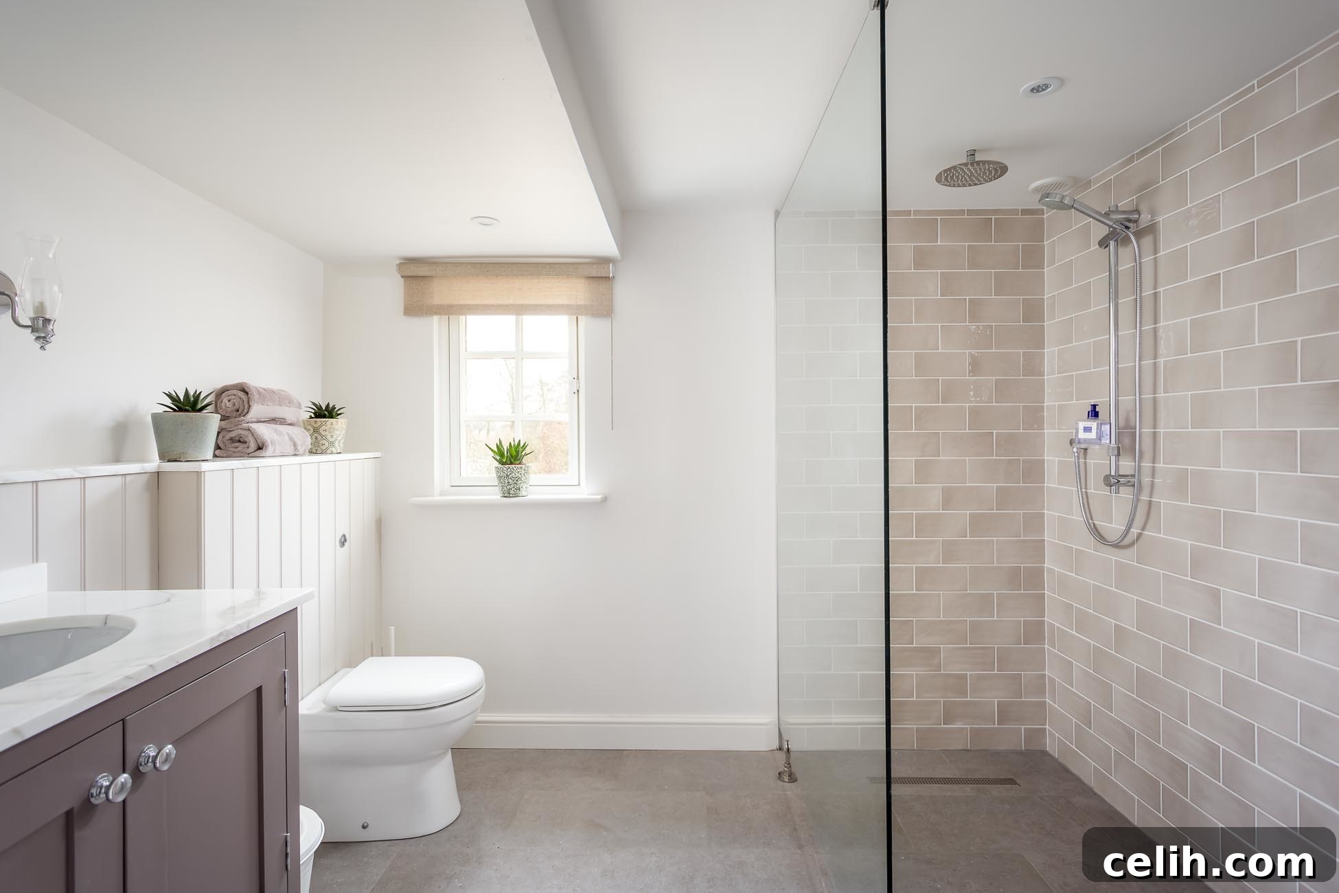 Cotswolds Cottage Inspired Country Chic Interiors 3 Take inspiration from this country-chic interior bathroom to create your own cosy cottage style at home