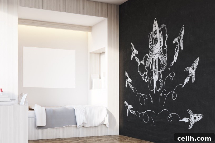 Encourage imagination and learning with creative play areas integrated into a child's small bedroom