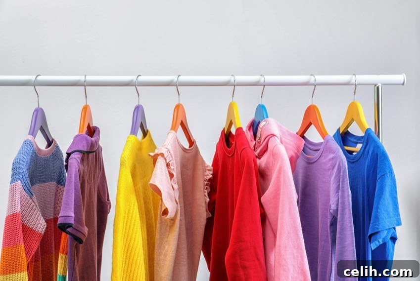 Replace bulky wardrobes with a space-saving clothing rail in a child's bedroom